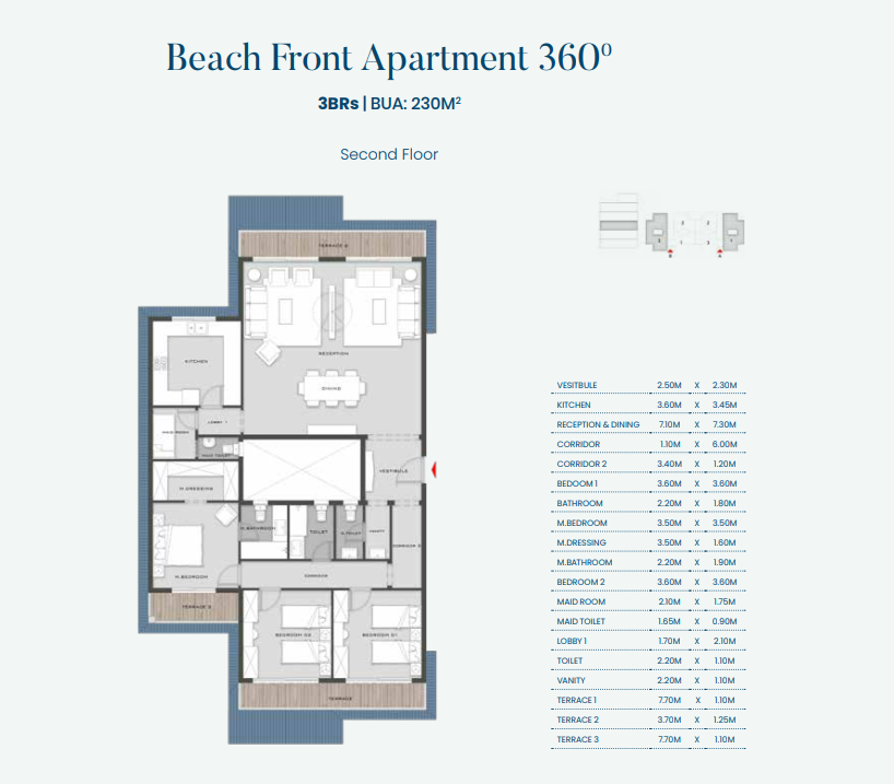 Floor plan for apartment at Aliva Mountain View Mostakbal City