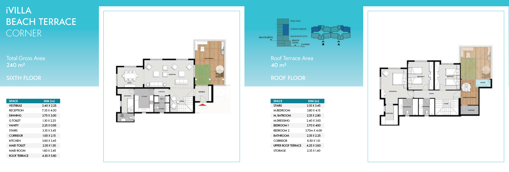 Floor plan for duplex at Lagoon Beach Park Mountain View I City New Cairo