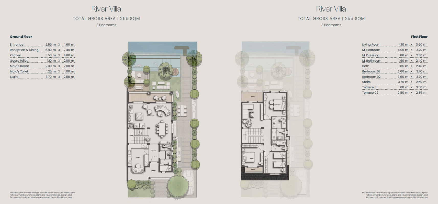 Floor plan for villa at Jirian - Mountain View