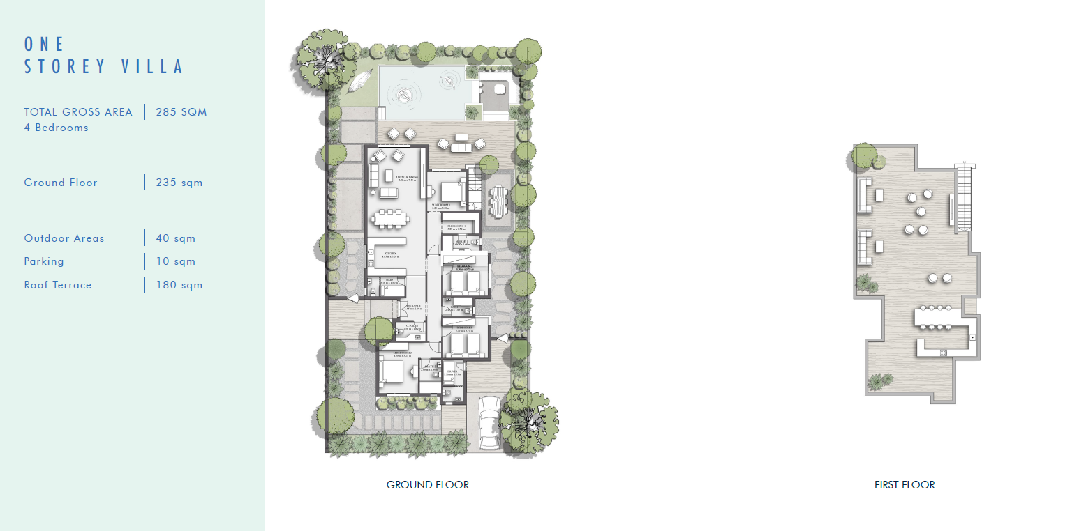Floor plan for villa at Crysta
