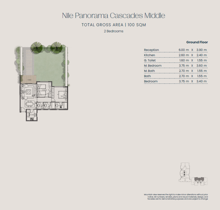 Floor plan for apartment at Jirian - Mountain View