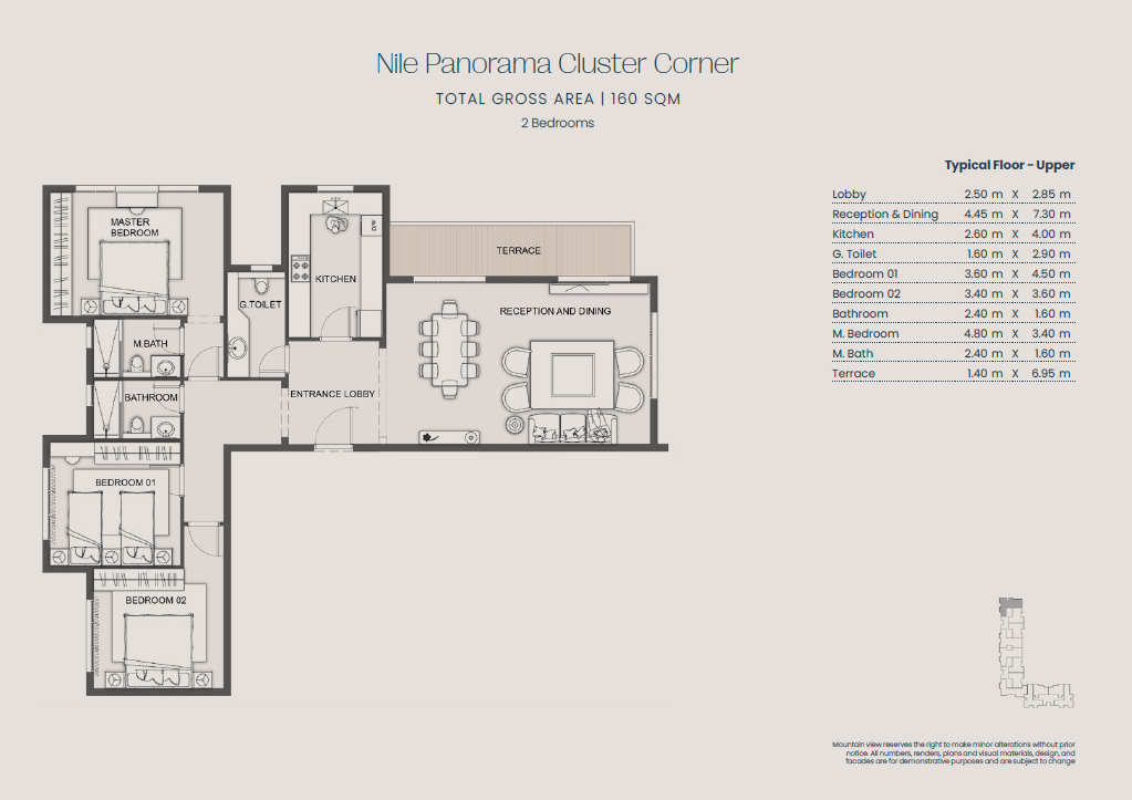 Floor plan for apartment at Jirian - Mountain View