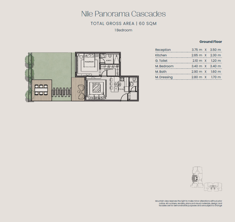 Floor plan for apartment at Jirian - Mountain View