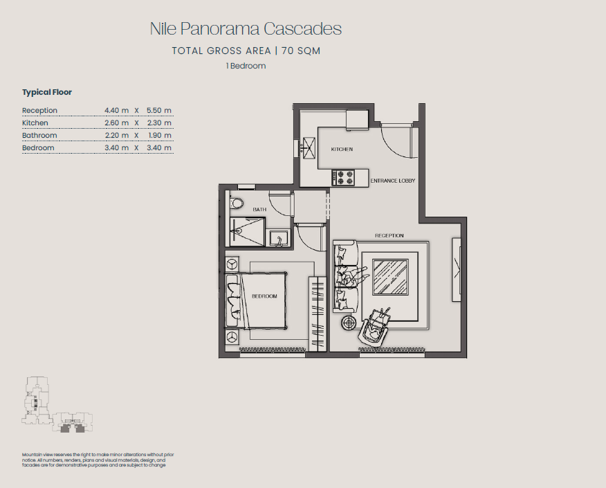 Floor plan for apartment at Jirian - Mountain View