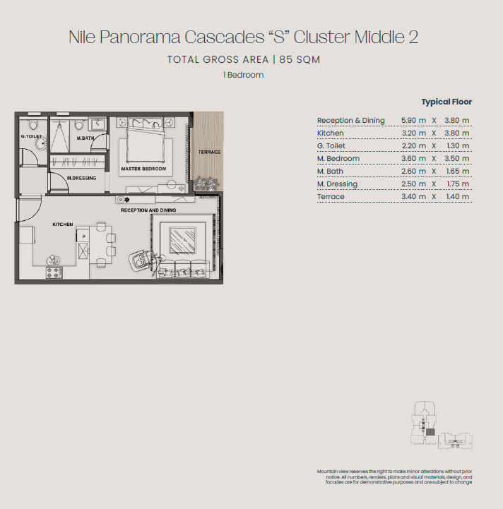 Floor plan for apartment at Jirian - Mountain View
