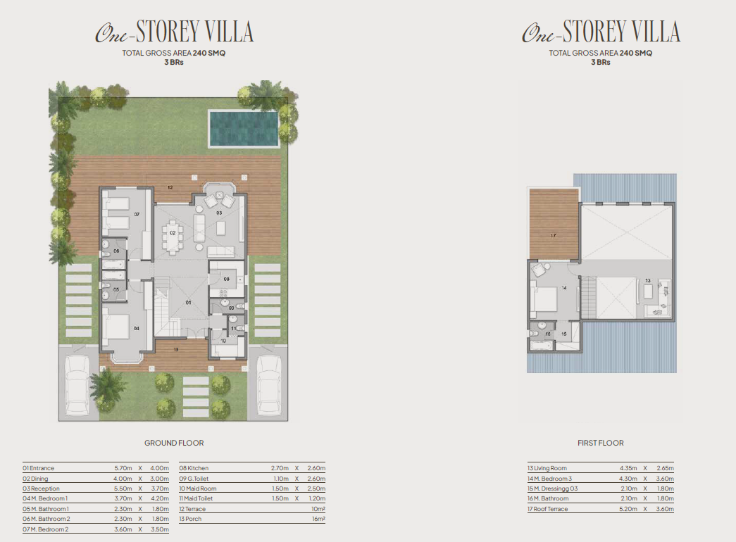 Floor plan for villa at Kings Way