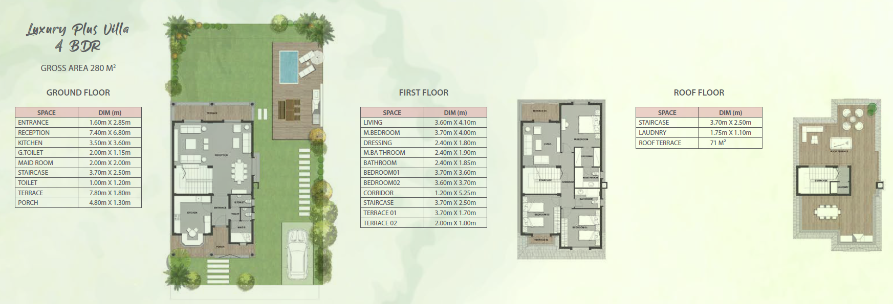 Floor plan for villa at Mountain Park