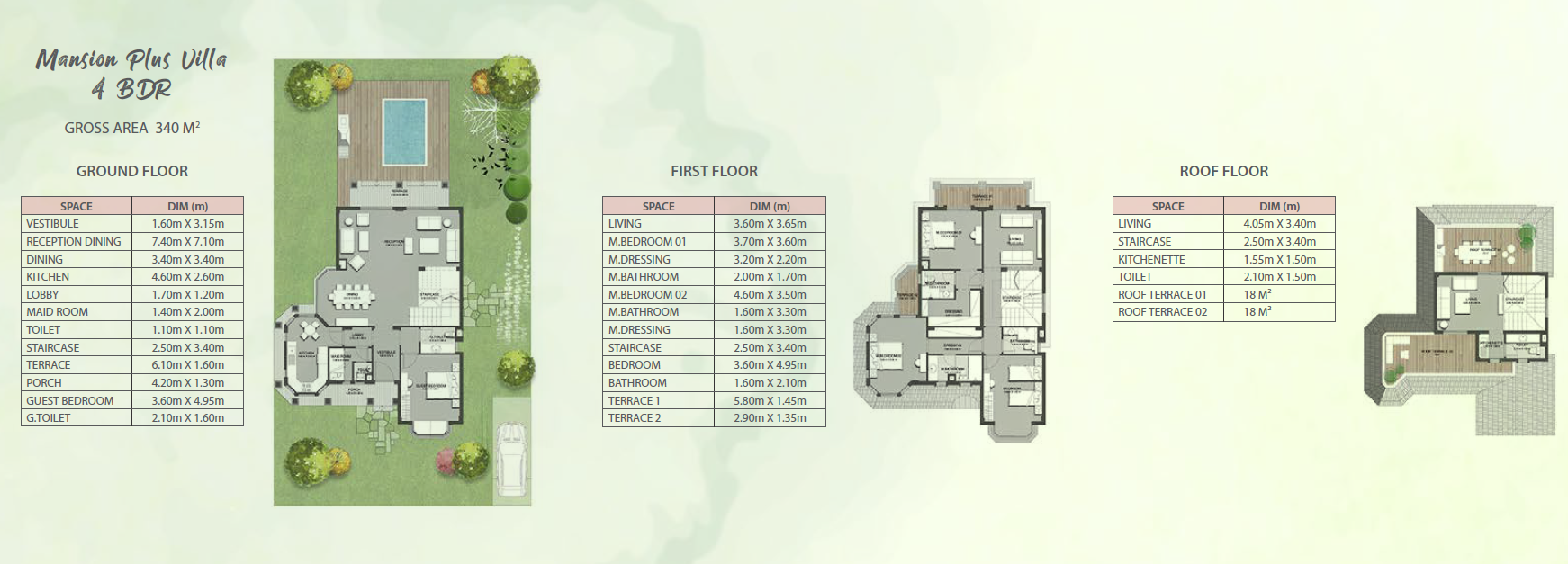 Floor plan for villa at Mountain Park