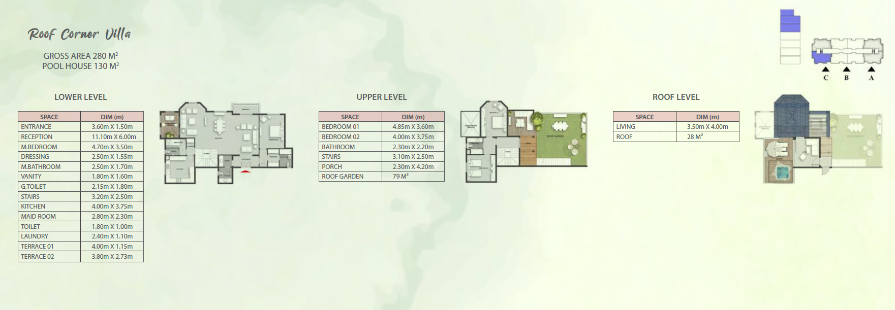 Floor plan for villa at Mountain Park