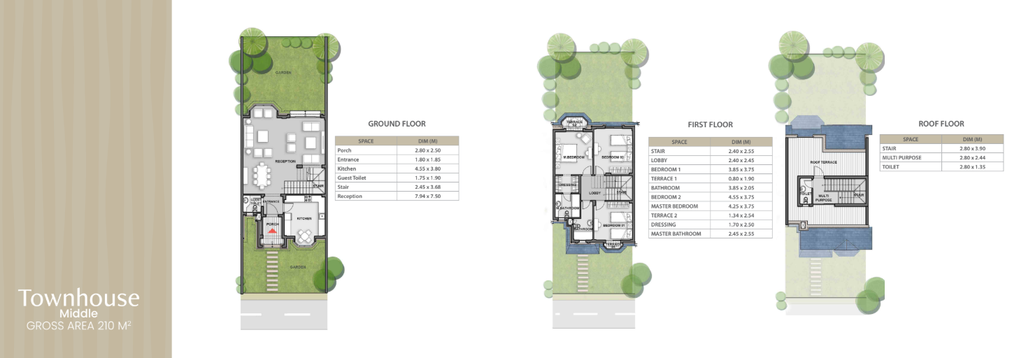 Floor plan for townhouse at Mountain View 4