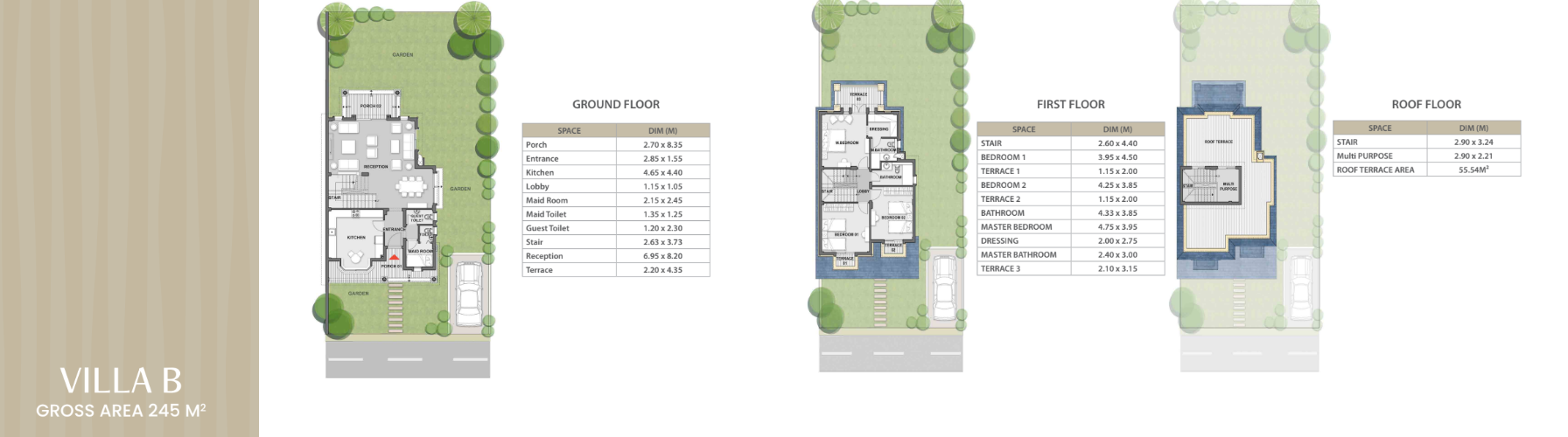 Floor plan for villa at Mountain View 4