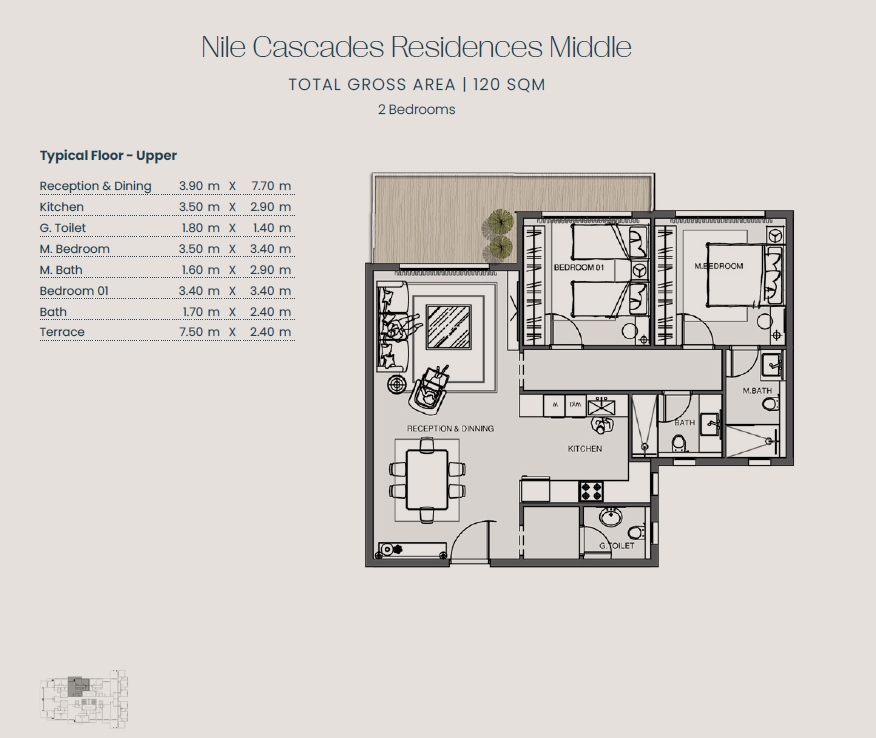 Floor plan for apartment at Jirian - Mountain View