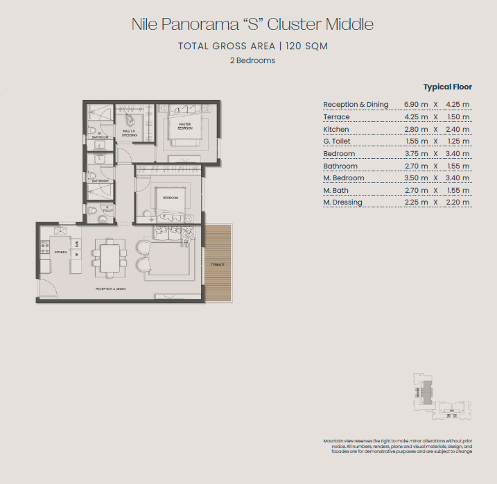 Floor plan for apartment at Jirian - Mountain View