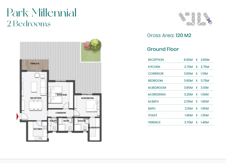 Floor plan for apartment at The North Park-ICity New Cairo