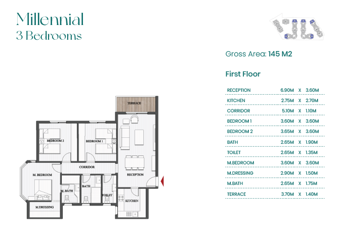 Floor plan for apartment at The North Park-ICity New Cairo