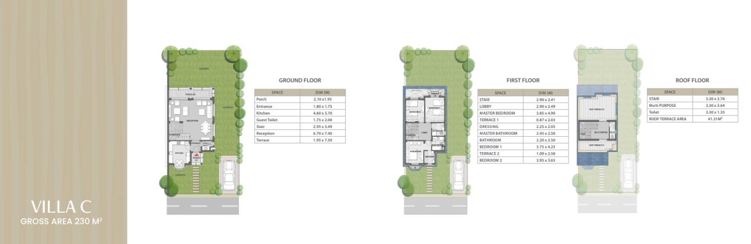 Floor plan for villa at Mountain View 4