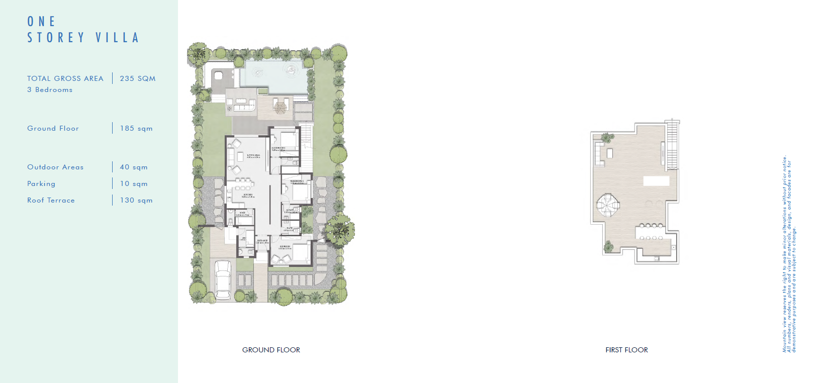 Floor plan for villa at Crysta