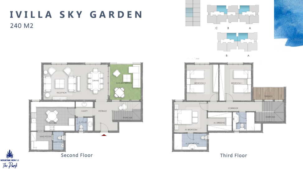 Floor plan for duplex at The Park-Mountain View 1.1