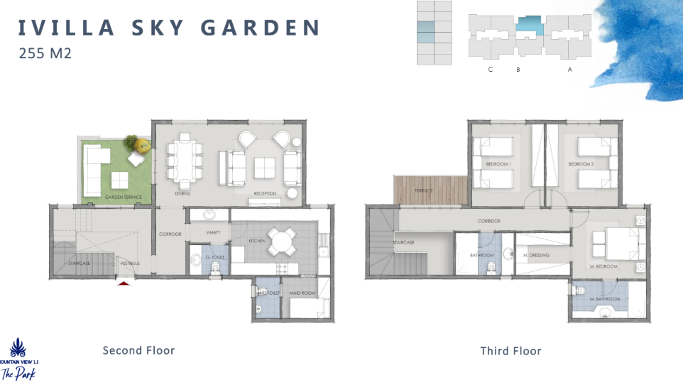 Floor plan for duplex at The Park-Mountain View 1.1