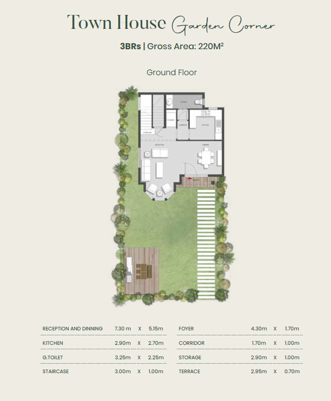 Floor plan for townhouse at Aliva Mountain View Mostakbal City
