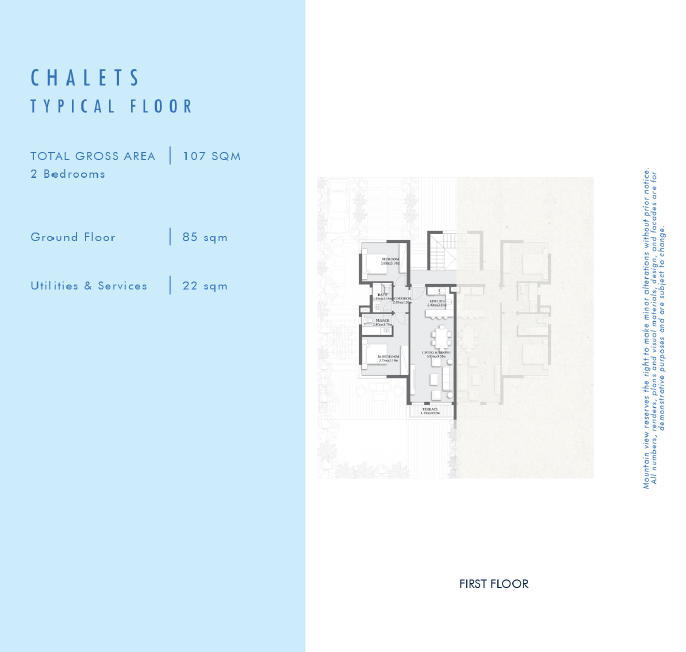 Floor plan for chalet at Crysta