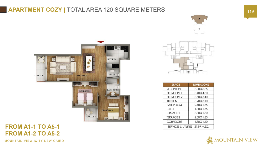 Floor plan for apartment at Club Park- ICity New Cairo