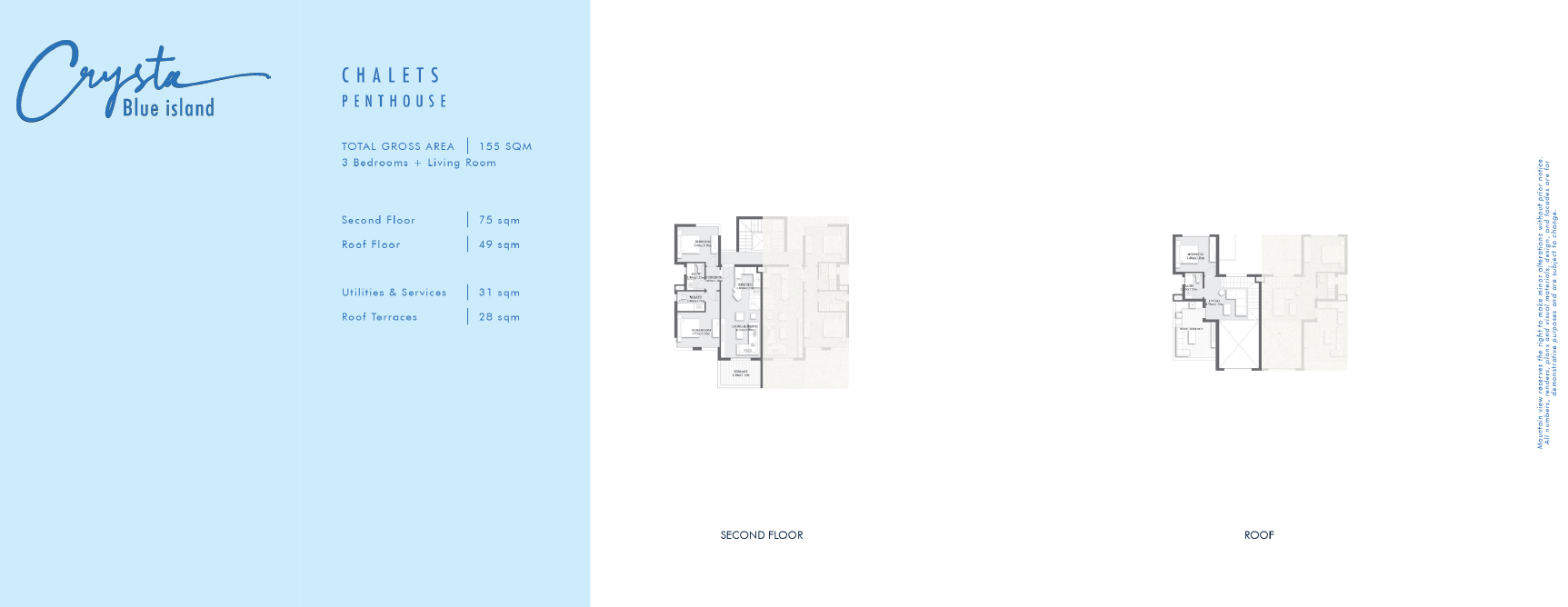Floor plan for penthouse at Blue Island-Crysta