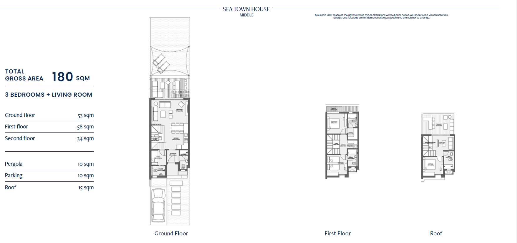 Floor plan for townhouse at Sea Mount-LVLS
