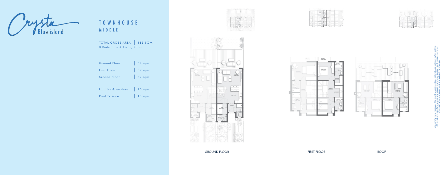 Floor plan for townhouse at Blue Island-Crysta