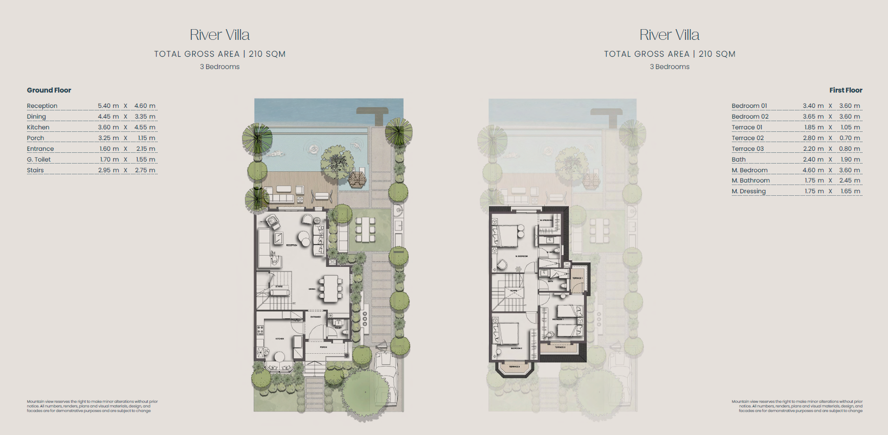 Floor plan for villa at Jirian - Mountain View