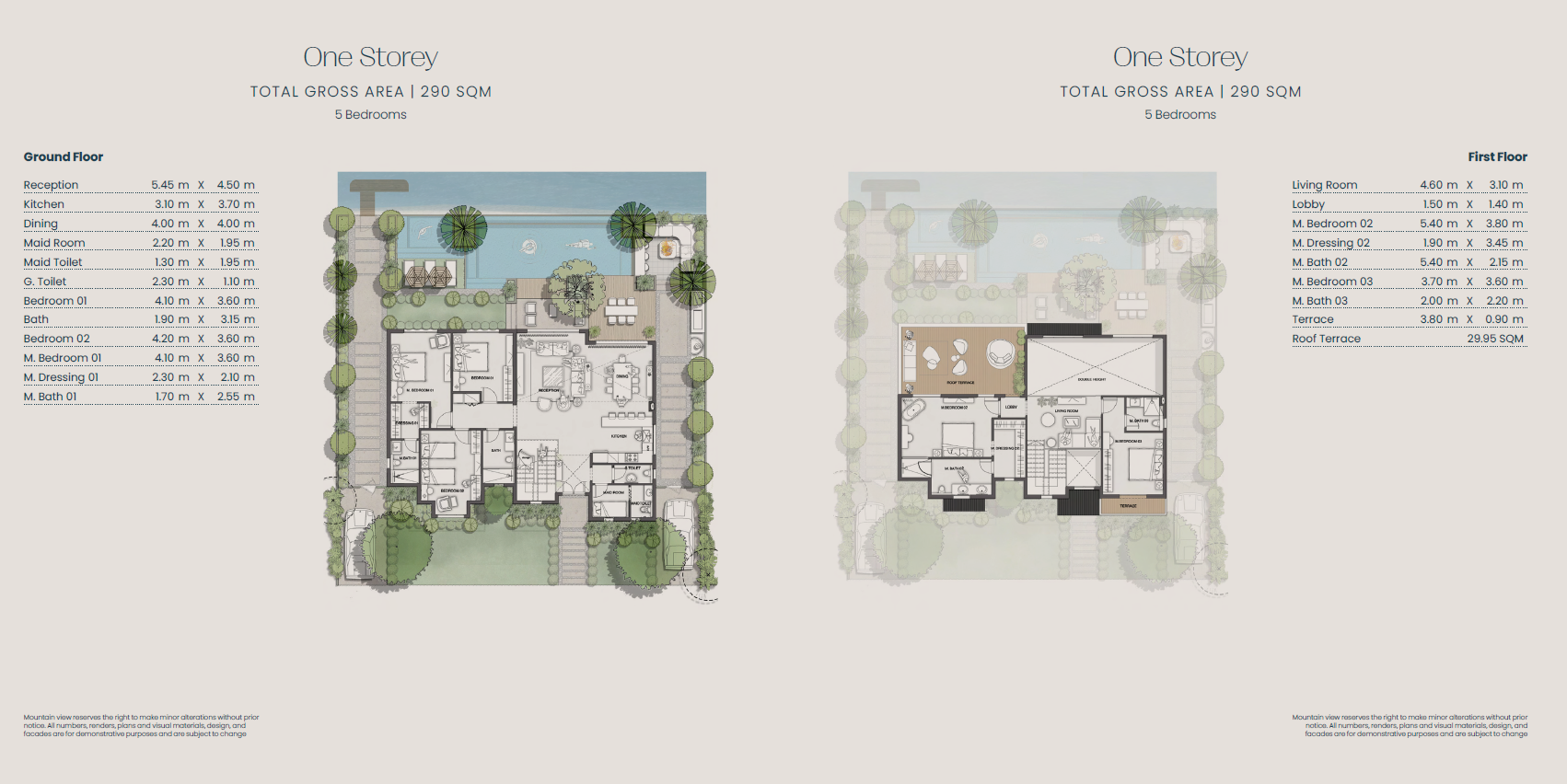 Floor plan for villa at Jirian - Mountain View