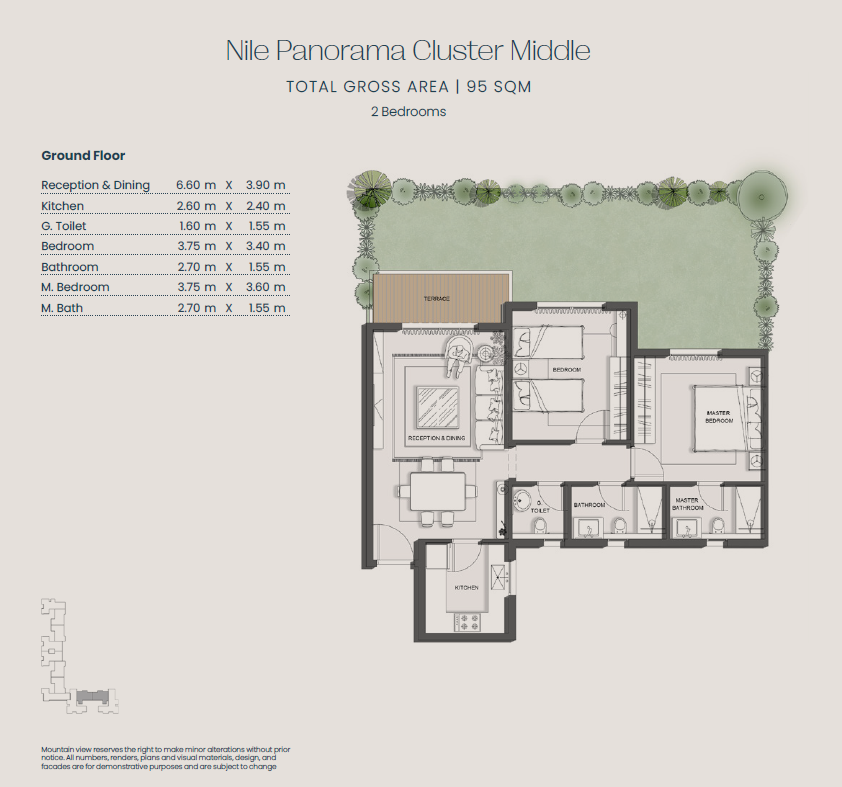 Floor plan for apartment at Jirian - Mountain View