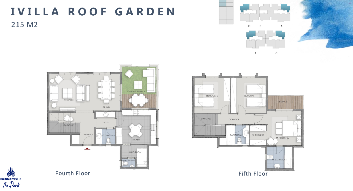 Floor plan for duplex at The Park-Mountain View 1.1