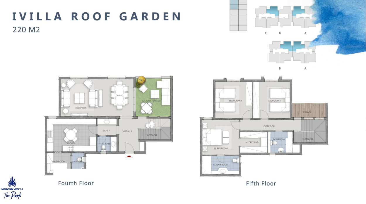 Floor plan for duplex at The Park-Mountain View 1.1