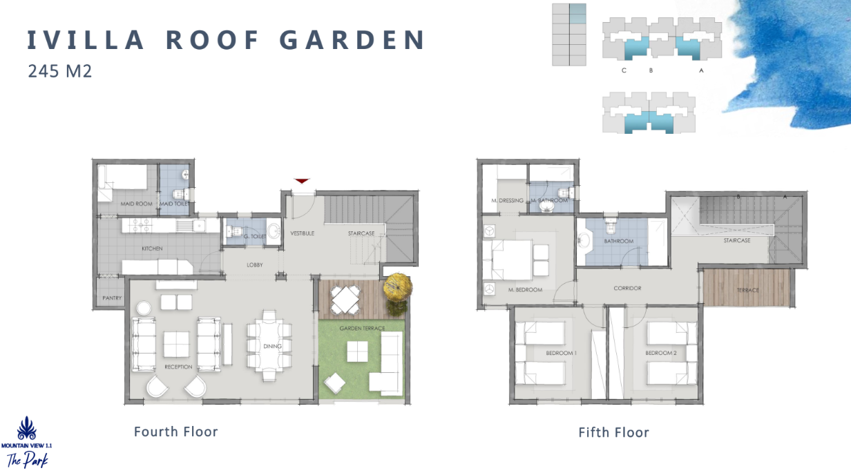 Floor plan for duplex at The Park-Mountain View 1.1