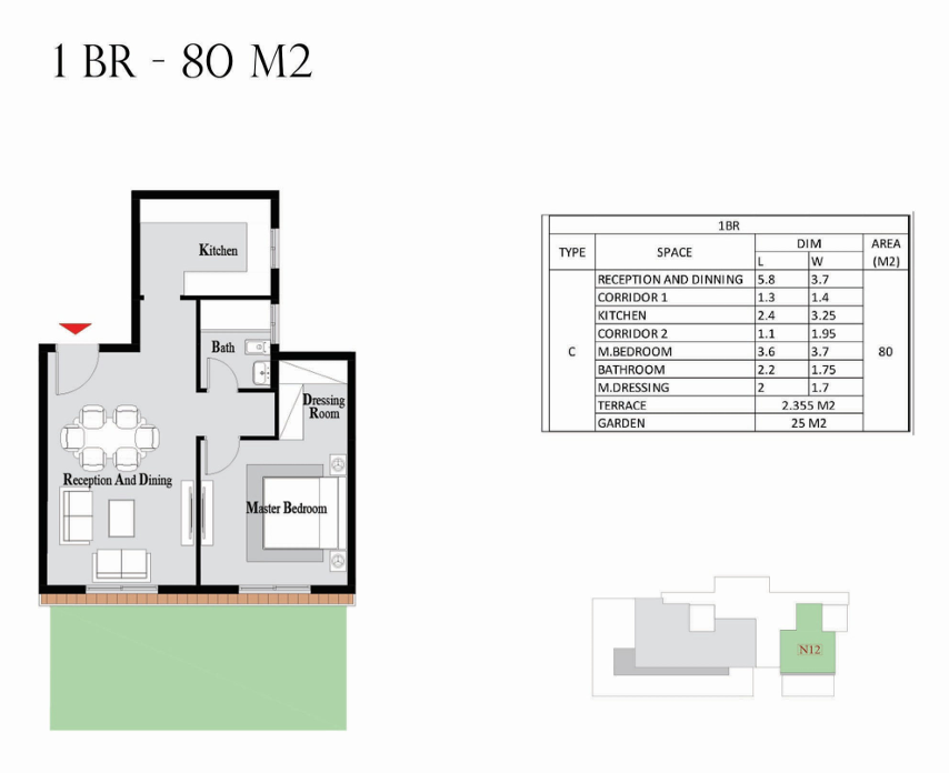 Floor plan for apartment at Nest