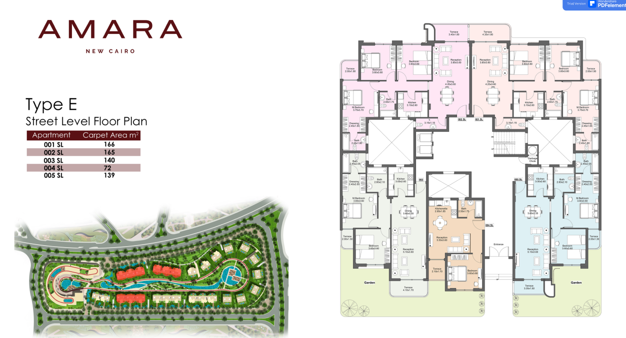 Floor plan for apartment at Amara