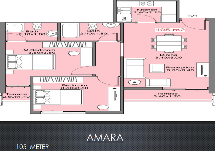 Floor plan for apartment at Amara