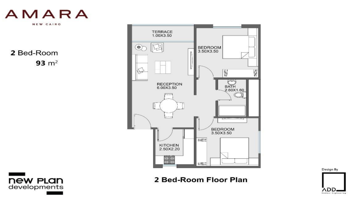 Floor plan for apartment at Amara