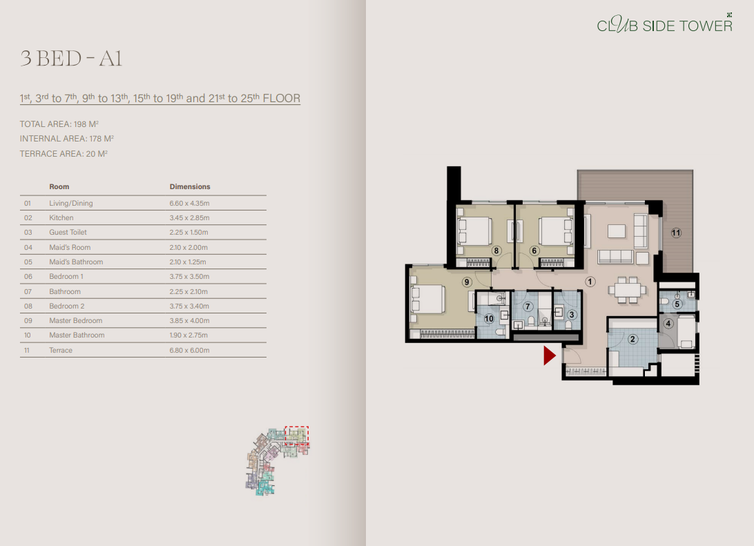 Floor plan for apartment at ZED East