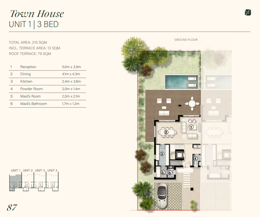 Floor plan for townhouse at The Emerald Collection - Zed East