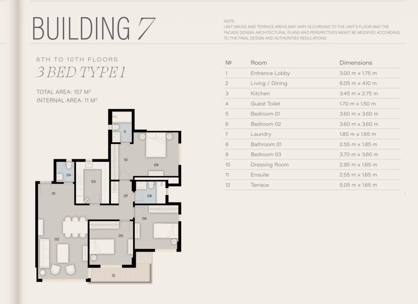 Floor plan for apartment at Park Side Residences