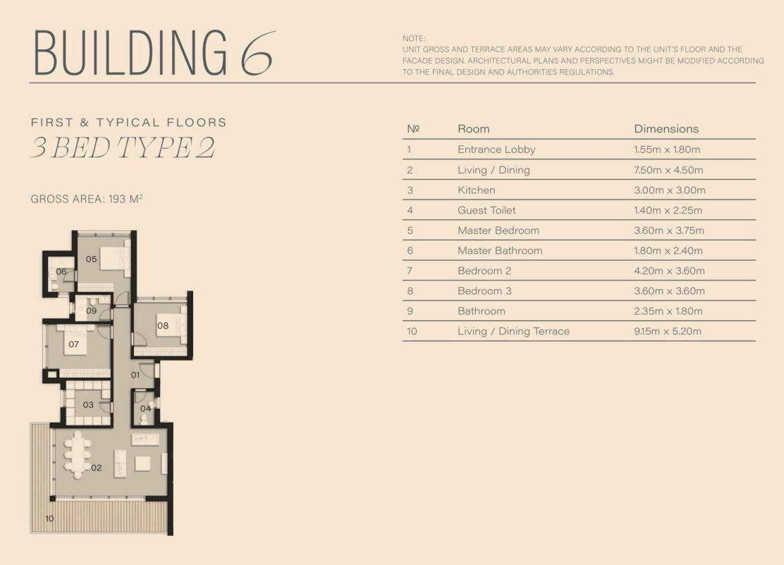Floor plan for apartment at Park Side Residences