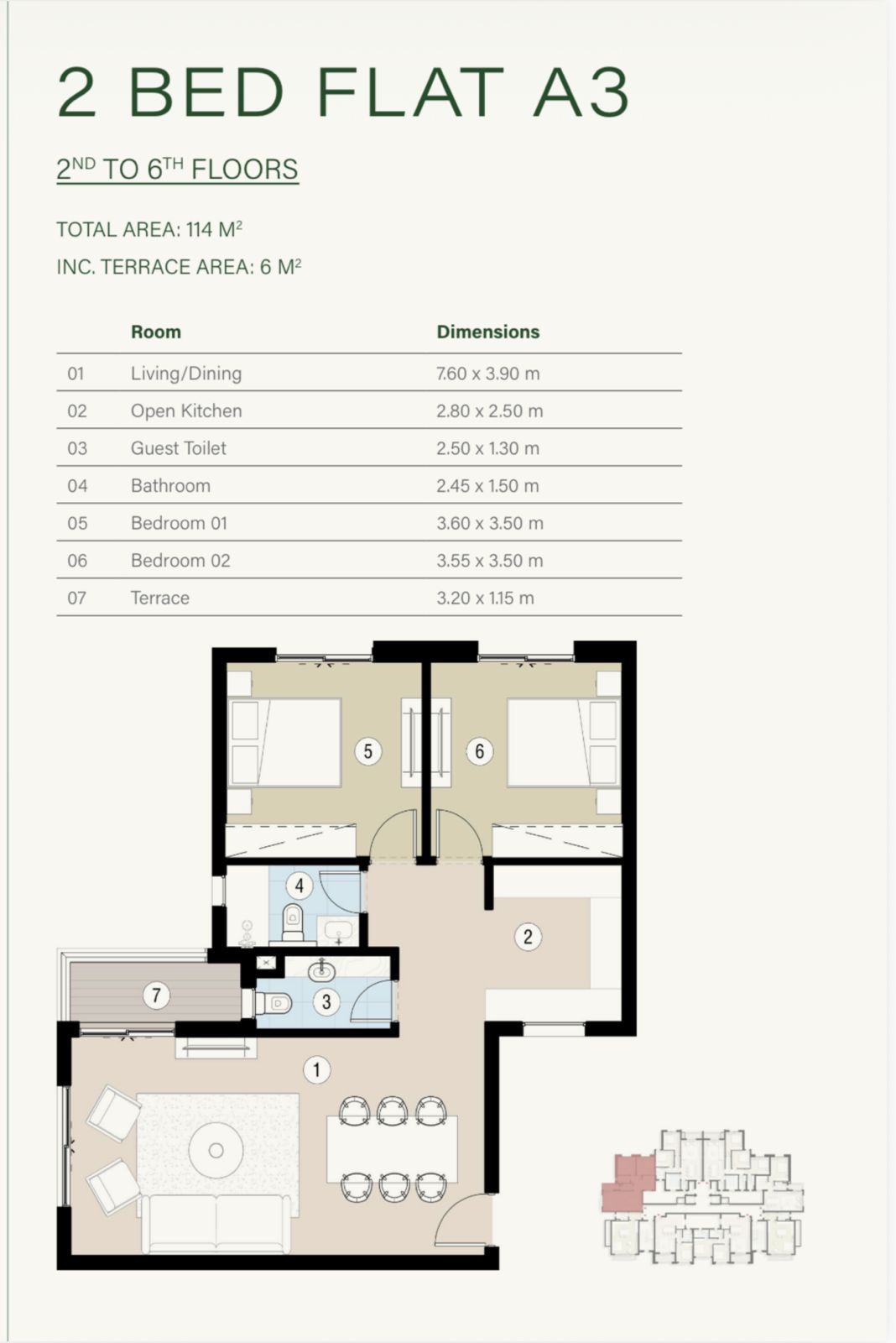 Floor plan for apartment at Park Side Residences