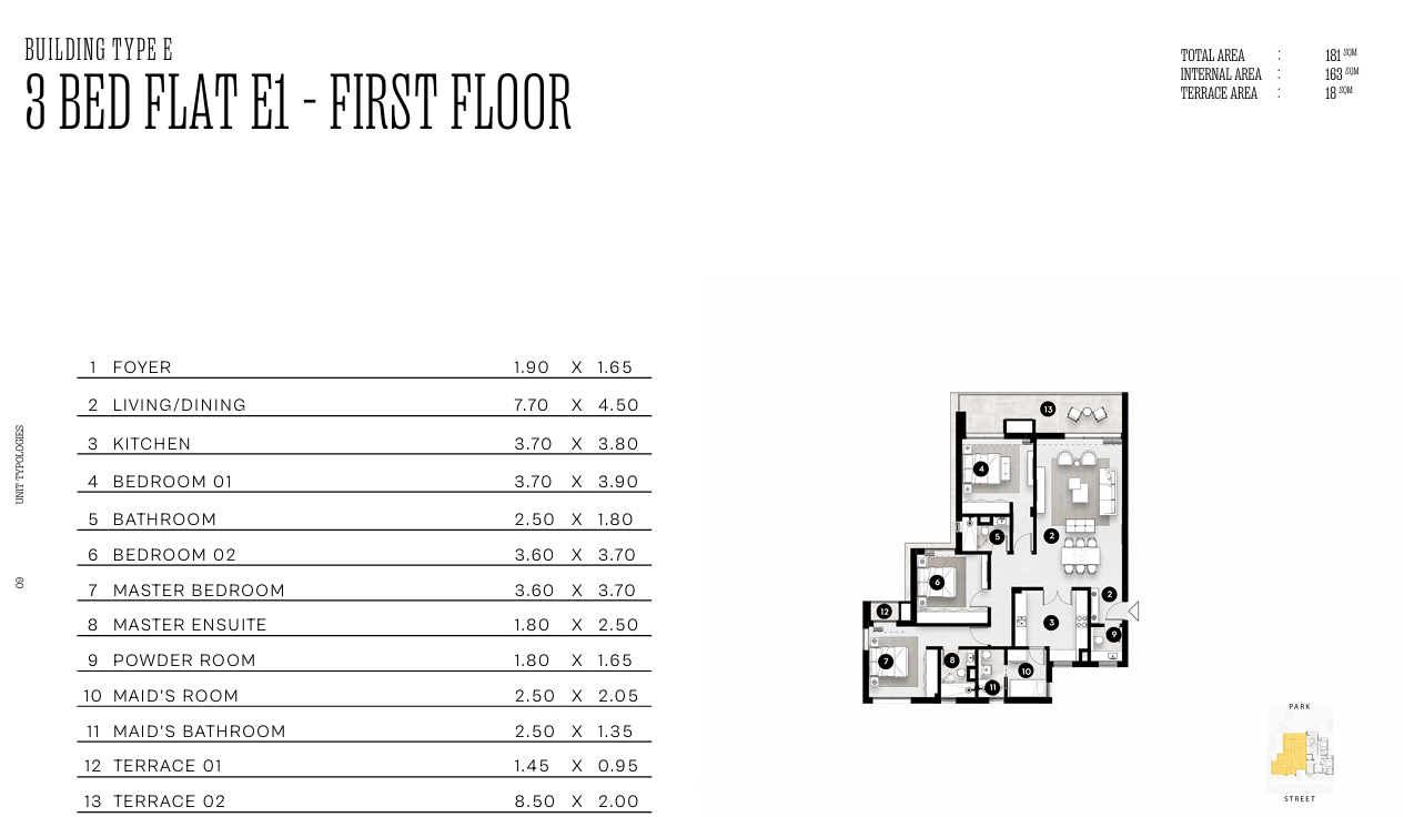 Floor plan for apartment at Solana