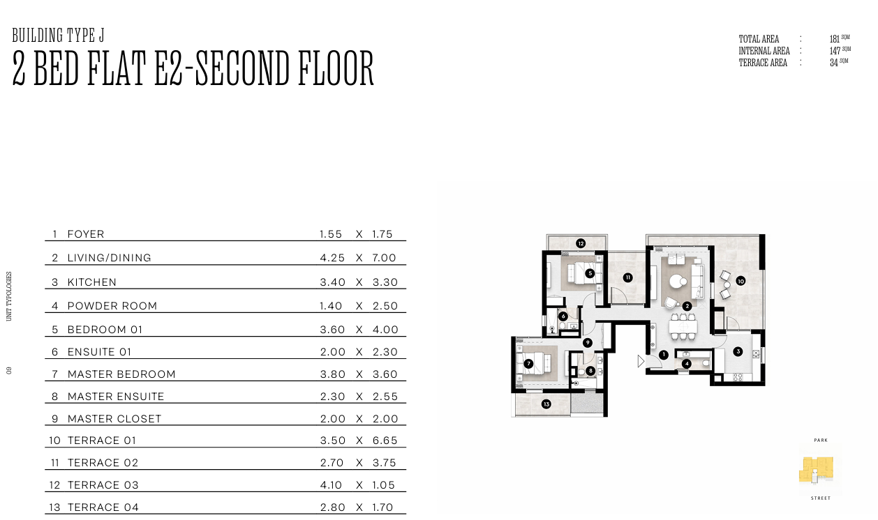 Floor plan for apartment at Solana