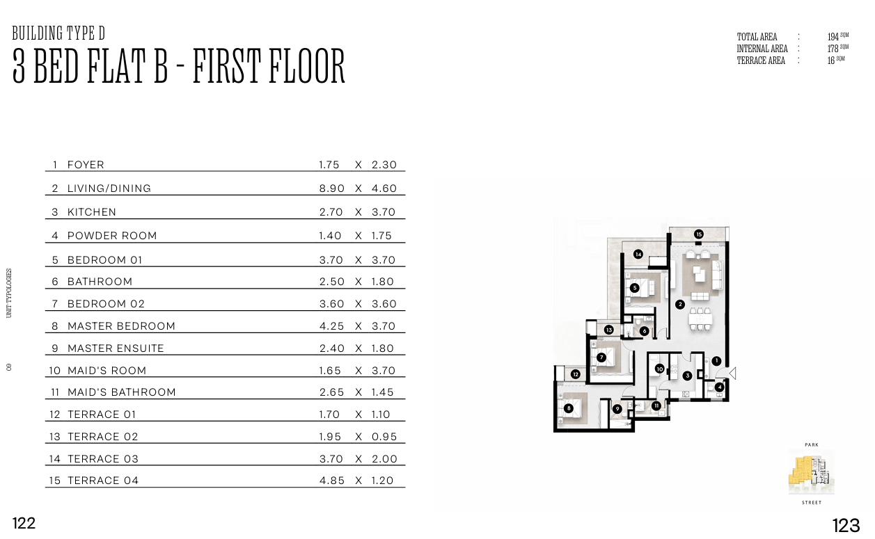 Floor plan for apartment at Solana