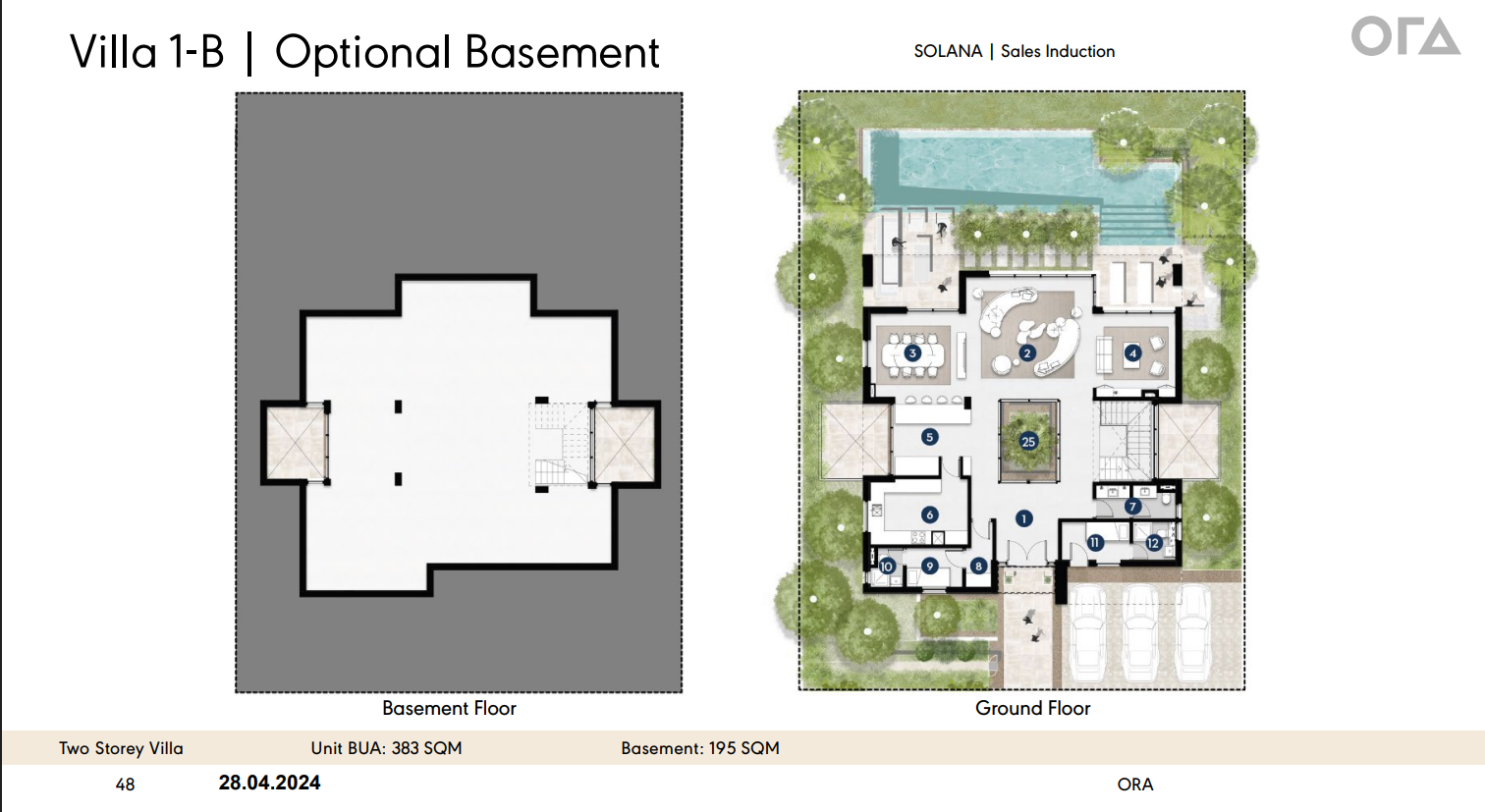 Floor plan for villa at Solana East