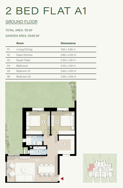 Floor plan for apartment at ZED East