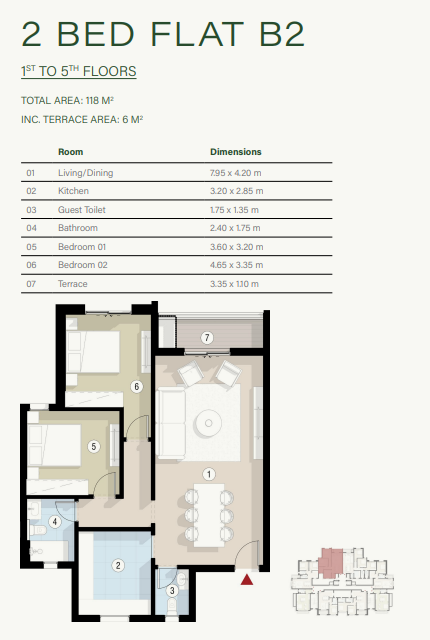 Floor plan for apartment at ZED East